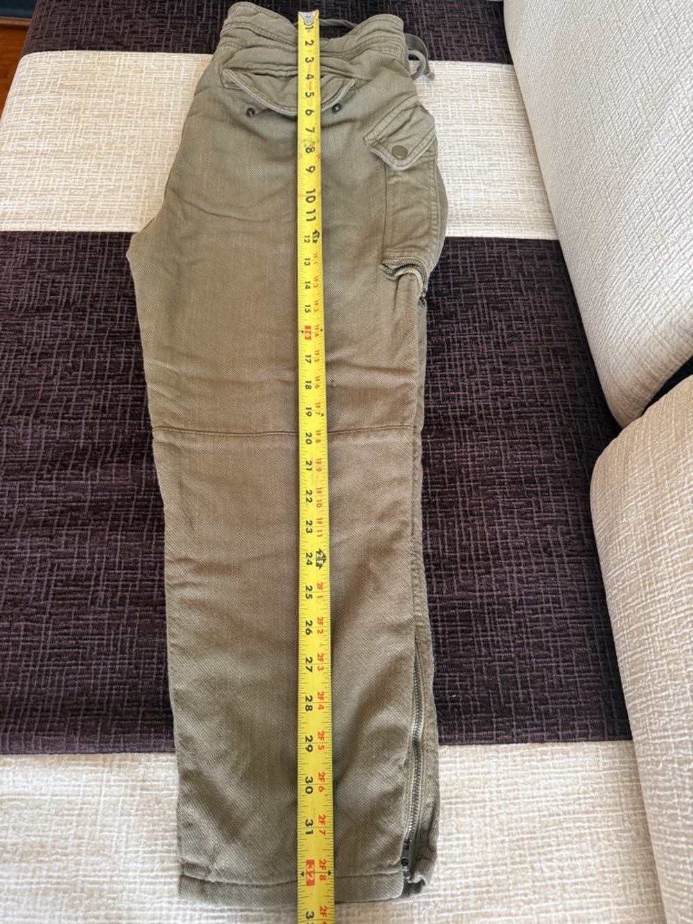 Unisex Drawstring Cargo Pants in Military Brown/Green - Picture 6 of 7